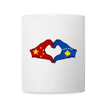 China Kosovo Flag Hands Heart Shape - Mug - white - Front