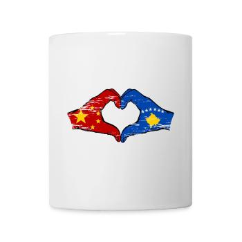 China Kosovo Flag Hands Heart Shape Used - Mug - white - Front
