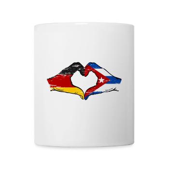 Germany Cuba Flag Hands Heart Shape Used - Mug - white - Front