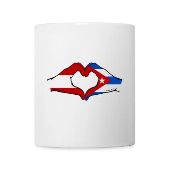 Austria Cuba Flag Hands Heart Shape - Mug - white - Front