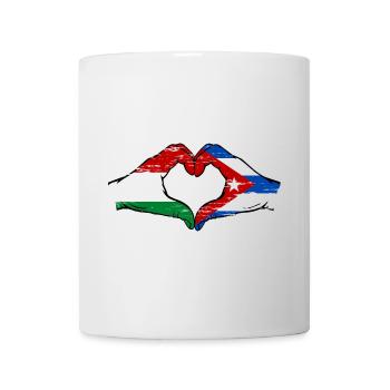 Hongrie Cuba Drapeau Mains Coeur Forme Utilisé - Mug blanc - blanc - Devant