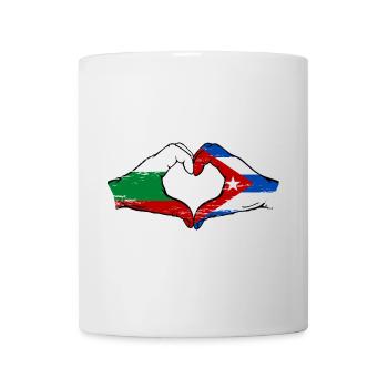 Bulgarie Cuba drapeau mains forme de coeur utilisé - Mug blanc - blanc - Devant