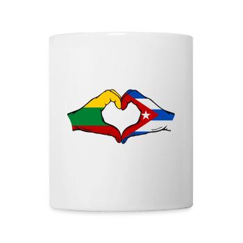 Lituanie Cuba Drapeau Mains Coeur Forme - Mug blanc - blanc - Devant