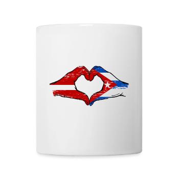 Latvia Cuba Flag Hands Heart Shape Used - Mug - white - Front