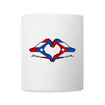 Puerto Rico Kuba Flagge Hände Herzform - Tasse - Weiß - Vorne