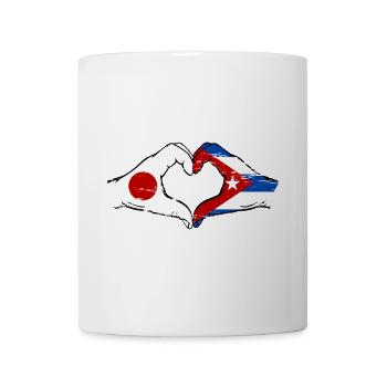 Japan Cuba Flag Hands Heart Shape Used - Mug - white - Front