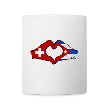 Schweiz Kuba Flagge Hände Herzform - Tasse - Weiß - Vorne