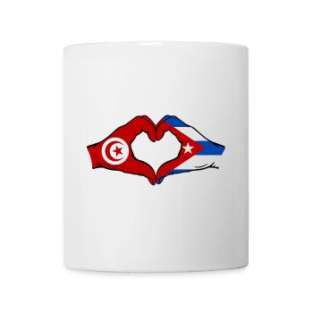 Tunisia Cuba Flag Hands Heart Shape - Mug - white - Front