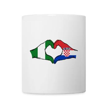 Nigeria France Flag Hands Heart Shape - Mug - white - Front
