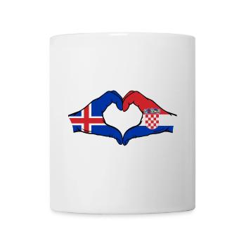 Islande Croatie Drapeau Mains Coeur Forme - Mug blanc - blanc - Devant