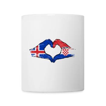 Iceland Croatia flag hands heart shape used - Mug - white - Front