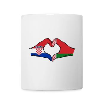 Croatie Biélorussie Drapeau Mains Coeur Forme - Mug blanc - blanc - Devant