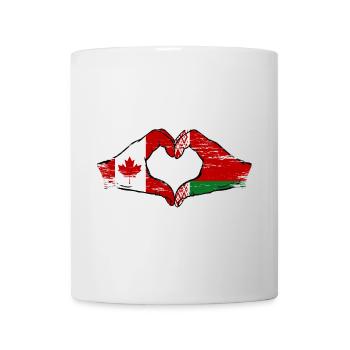 Canada Biélorussie drapeau mains forme de coeur utilisé - Mug blanc - blanc - Devant