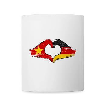 Vietnam Deutschland Flagge Hände Herzform used - Tasse - Weiß - Vorne