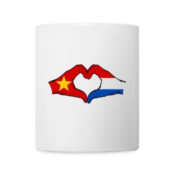 Vietnam Holland Flag Hands Heart Shape - Mug - white - Front