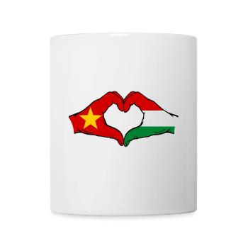 Vietnam Hungary Flag Hands Heart Shape - Mug - white - Front