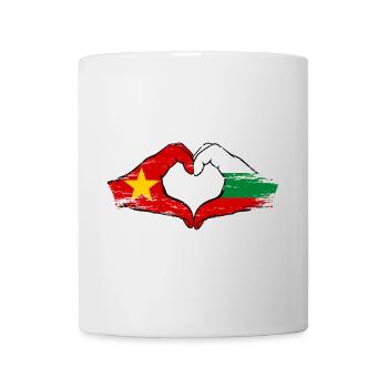 Vietnam Bulgarie Drapeau Mains Coeur Forme Utilisé - Mug blanc - blanc - Devant