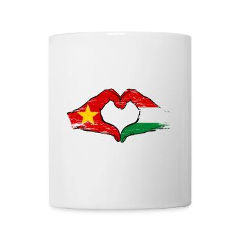 Vietnam Hongrie Drapeau Mains Coeur Forme Utilisé - Mug blanc - blanc - Devant