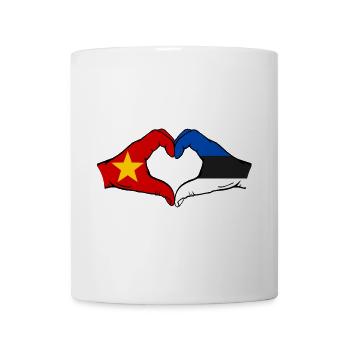 Vietnam Estland Flagge Hände Herzform - Tasse - Weiß - Vorne