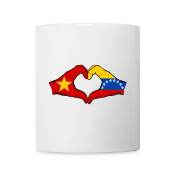Vietnam Venezuela Flag Hands Heart Shape - Mug - white - Front