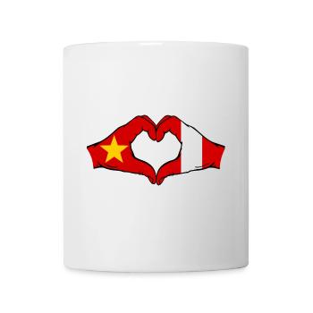 Vietnam Peru Flagge Hände Herzform - Tasse - Weiß - Vorne