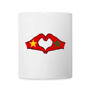 Vietnam Marokko Flagge Hände Herzform - Tasse - Weiß - Vorne