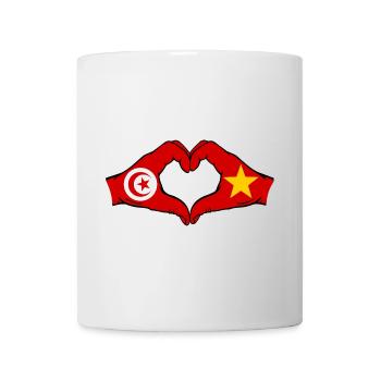 Tunesien Vietnam Flagge Hände Herzform - Tasse - Weiß - Vorne
