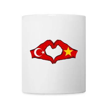 Türkei Vietnam Flagge Hände Herzform - Tasse - Weiß - Vorne