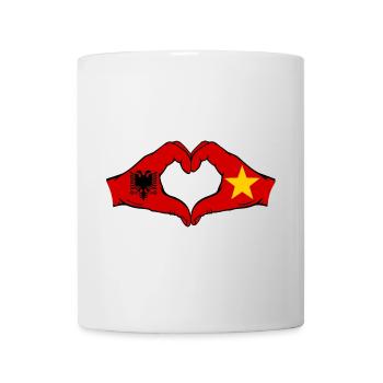 AlbaniaVietnam Flag Hands Heart Shape - Mug - white - Front