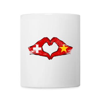 Suisse Vietnam Drapeau Mains Coeur Forme Utilisé - Mug blanc - blanc - Devant