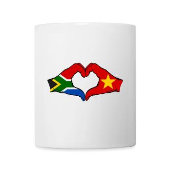 Südafrika Vietnam Flagge Hände Herzform - Tasse - Weiß - Vorne
