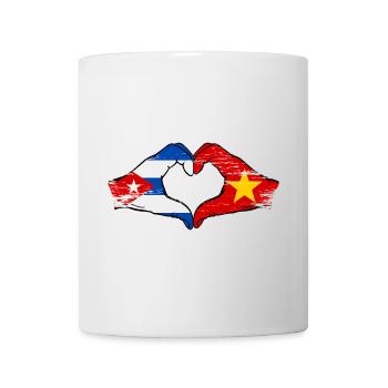 Kuba Vietnam Flagge Hände Herzform used - Tasse - Weiß - Vorne