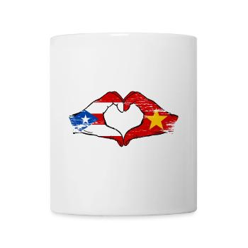 Puerto Rico Vietnam Flagge Hände Herzform used - Tasse - Weiß - Vorne