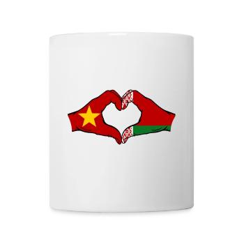 Vietnam Belarus Flagge Hände Herzform - Tasse - Weiß - Vorne