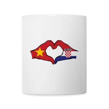 Vietnam Kroatien Flagge Hände Herzform - Tasse - Weiß - Vorne