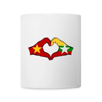 Vietnam Myanmar Flag Hands Heart Shape - Mug - white - Front