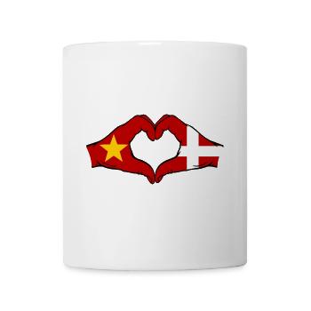 Vietnam Dänemark Flagge Hände Herzform - Tasse - Weiß - Vorne