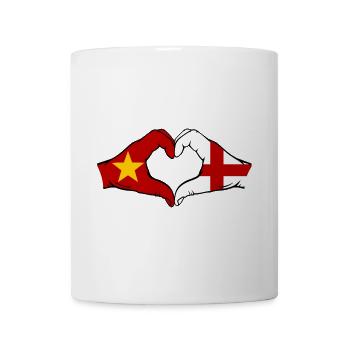 Vietnam England Flagge Hände Herzform - Tasse - Weiß - Vorne