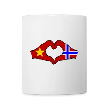 Vietnam Norway Flag Hands Heart Shape - Mug - white - Front