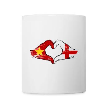 Vietnam England Flagge Hände Herzform used - Tasse - Weiß - Vorne