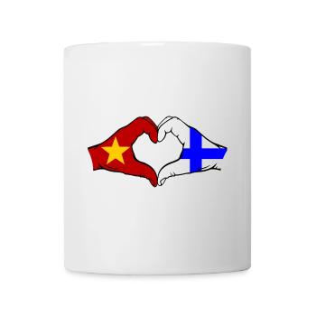 Vietnam Finlande Drapeau Mains Coeur Forme - Mug blanc - blanc - Devant