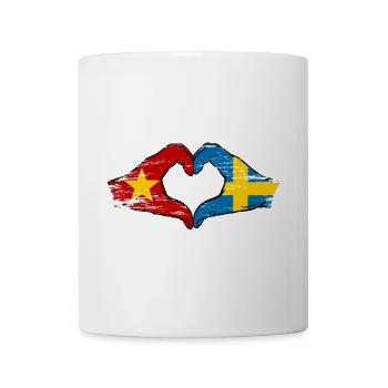 Vietnam Schweden Flagge Hände Herzform used - Tasse - Weiß - Vorne
