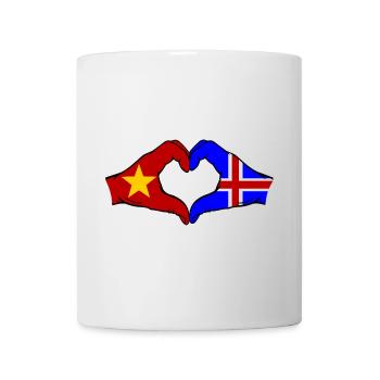Drapeau de l’île du Vietnam Mains Forme de coeur - Mug blanc - blanc - Devant