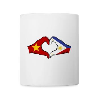 Vietnam Philippinen Flagge Hände Herzform - Tasse - Weiß - Vorne