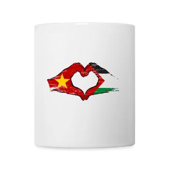Vietnam Palestine drapeau mains forme coeur utilisé - Mug blanc - blanc - Devant