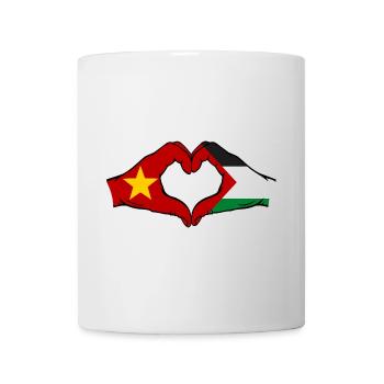 Vietnam Palästina Flagge Hände Herzform - Tasse - Weiß - Vorne