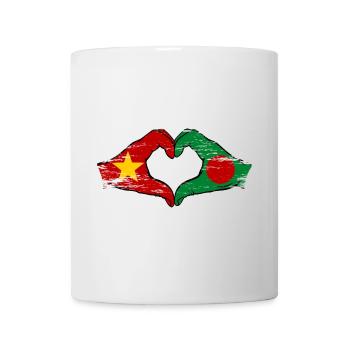 Vietnam Bangladesh flag hands heart shape used - Mug - white - Front