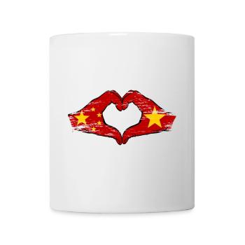 Drapeau Chine Vietnam mains forme de coeur utilisé - Mug blanc - blanc - Devant