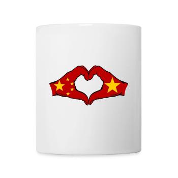 China Vietnam Flagge Hände Herzform - Tasse - Weiß - Vorne