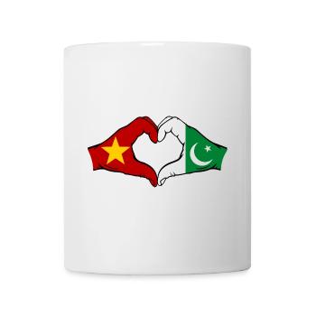 Vietnam Pakistan Flagge Hände Herzform - Tasse - Weiß - Vorne